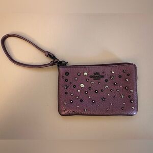 Coach Metallic Studded Wristlet